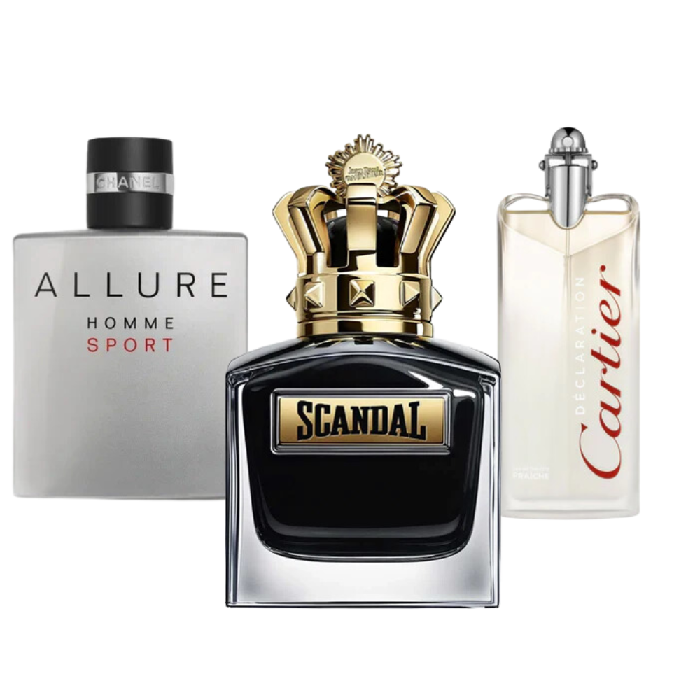 3 Parfums Allure Homme Sport, Jean Paul Gaultier Scandal, Cartier Declaration (Eau de Parfum) 100ml  - Pour hommes