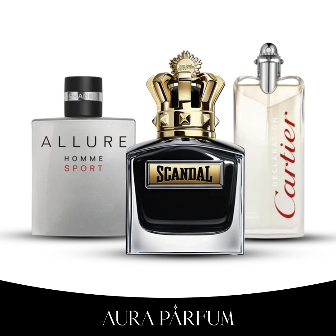 3 Parfums Allure Homme Sport, Jean Paul Gaultier Scandal, Cartier Declaration (Eau de Parfum) 100ml  - Pour hommes