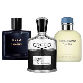 3 Parfums Bleu de Chanel, Creed Aventus, Dolce Gabbana Light Blue (Eau Parfum) 100ml  - Pour hommes